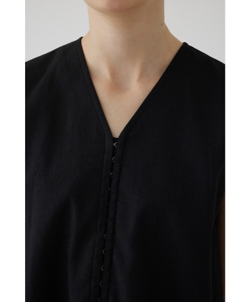 RIM.ARK（リムアーク）の「Linen mix vest tops リネンミックスベストトップス（ベスト・レディース・ホワイト/ブラック・38/36）」の15枚目の写真
