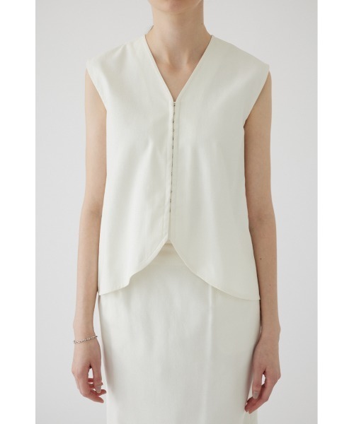 RIM.ARK（リムアーク）の「Linen mix vest tops リネンミックスベストトップス（ベスト・レディース・ホワイト/ブラック・38/36）」の21枚目の写真
