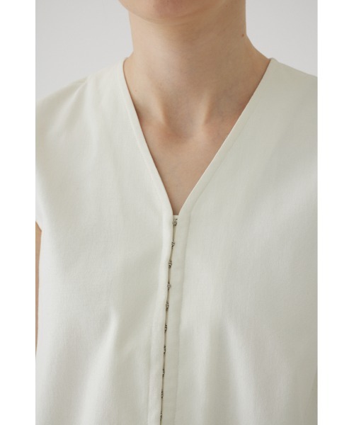 RIM.ARK（リムアーク）の「Linen mix vest tops リネンミックスベストトップス（ベスト・レディース・ホワイト/ブラック・38/36）」の6枚目の写真