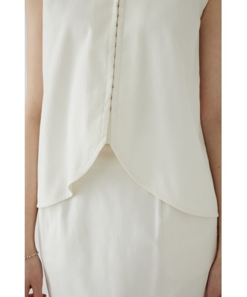 RIM.ARK（リムアーク）の「Linen mix vest tops リネンミックスベストトップス（ベスト・レディース・ホワイト/ブラック・38/36）」の7枚目の写真