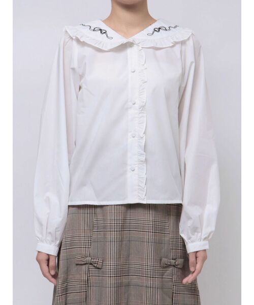 merry jenny（メリージェニー）の「ribbon frillブラウス（シャツ/ブラウス・レディース・オフホワイト/グレー/ボルドー・FREE）」の17枚目の写真