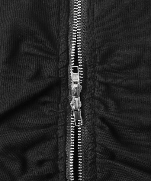 dispark（ディスパーク）の「DISPARK/フロントギャザーWジップT（Tシャツ/カットソー・レディース・カーキ/ブラック/オフホワイト・FREE）」の10枚目の写真