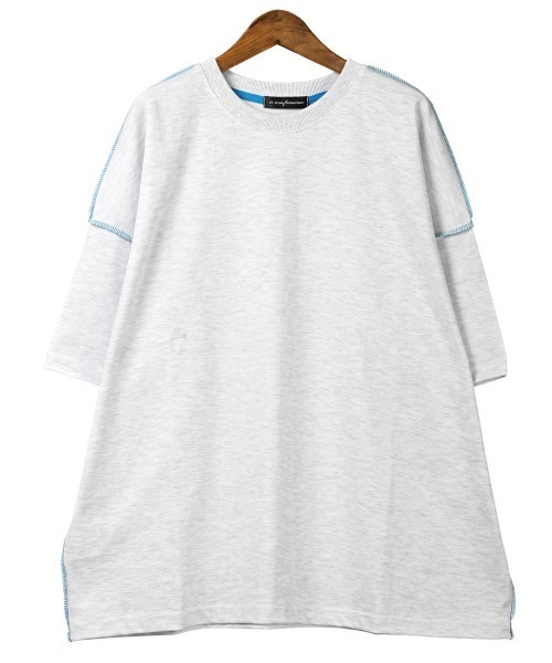 LUXSTYLE(ラグスタイル)の「無地ステッチ半袖Tシャツ(Tシャツ/カットソー・メンズ・ピンク/グリーン/ホワイト系その他/イエロー/ブルー・FREE)」の13枚目の写真