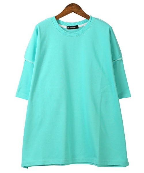 LUXSTYLE(ラグスタイル)の「無地ステッチ半袖Tシャツ(Tシャツ/カットソー・メンズ・ピンク/グリーン/ホワイト系その他/イエロー/ブルー・FREE)」の14枚目の写真