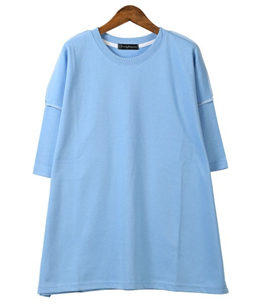 LUXSTYLE(ラグスタイル)の「無地ステッチ半袖Tシャツ(Tシャツ/カットソー・メンズ・ピンク/グリーン/ホワイト系その他/イエロー/ブルー・FREE)」の15枚目の写真