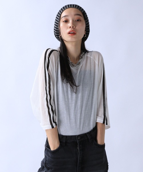 JEANASIS（ジーナシス）の「シアーテンジクライン7S/131992（Tシャツ/カットソー・レディース・ブルー系その他/ブラック/ホワイト・FREE）」の16枚目の写真