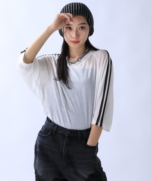 JEANASIS（ジーナシス）の「シアーテンジクライン7S/131992（Tシャツ/カットソー・レディース・ブルー系その他/ブラック/ホワイト・FREE）」の15枚目の写真