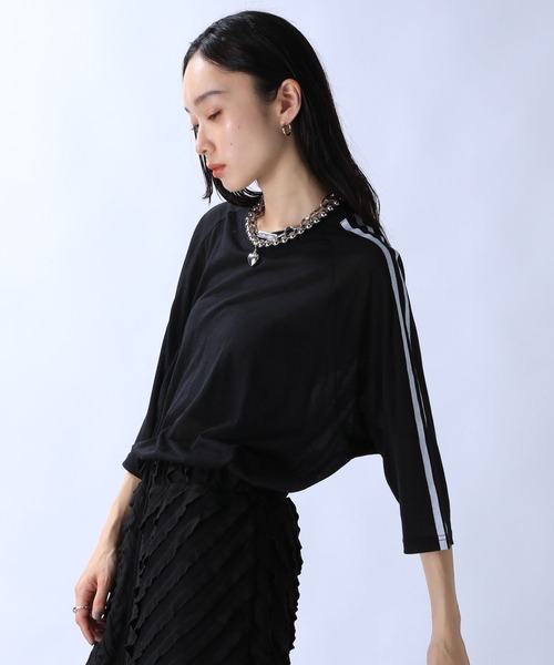 JEANASIS（ジーナシス）の「シアーテンジクライン7S/131992（Tシャツ/カットソー・レディース・ブルー系その他/ブラック/ホワイト・FREE）」の9枚目の写真