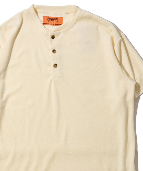 UNIVERSAL OVERALL(ユニバーサルオーバーオール)の「【UNIVERSAL OVERALL / ユニバーサルオーバーオール】パイルヘンリーネックTシャツ(Tシャツ/カットソー・メンズ・ブラック/アイボリー/チャコールグレー/ブラウン・MEDIUM/LARGE/X-LARGE)」の4枚目の写真