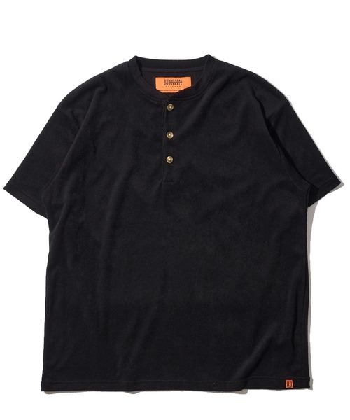 UNIVERSAL OVERALL(ユニバーサルオーバーオール)の「【UNIVERSAL OVERALL / ユニバーサルオーバーオール】パイルヘンリーネックTシャツ(Tシャツ/カットソー・メンズ・ブラック/アイボリー/チャコールグレー/ブラウン・MEDIUM/LARGE/X-LARGE)」の9枚目の写真