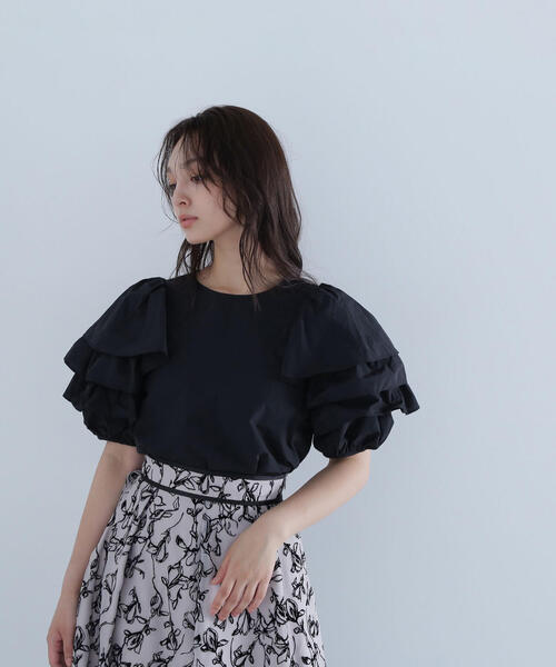 NATURAL BEAUTY BASIC（ナチュラルビューティーベーシック）の「◇ボリュームレイヤースリーブブラウス（シャツ/ブラウス・レディース・ブラック/ホワイト/ダークブラウン・SMALL/MEDIUM）」の14枚目の写真