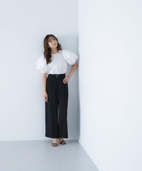 NATURAL BEAUTY BASIC（ナチュラルビューティーベーシック）の「◇ボリュームレイヤースリーブブラウス（シャツ/ブラウス・レディース・ブラック/ホワイト/ダークブラウン・SMALL/MEDIUM）」の6枚目の写真