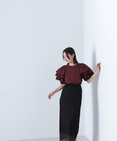 NATURAL BEAUTY BASIC（ナチュラルビューティーベーシック）の「◇ボリュームレイヤースリーブブラウス（シャツ/ブラウス・レディース・ブラック/ホワイト/ダークブラウン・SMALL/MEDIUM）」の22枚目の写真