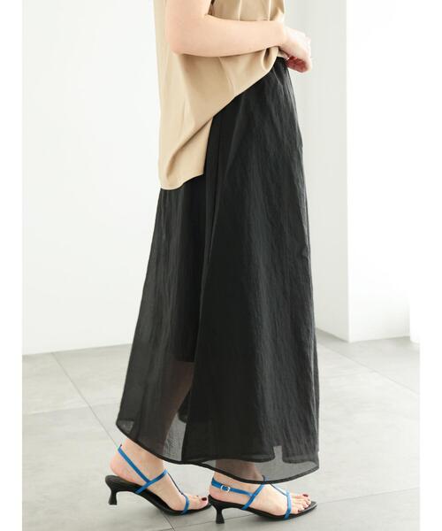 Te chichi(テチチ)の「【撥水加工】シアーリップストップフレアスカート(セットアップ可)(スカート・レディース・ブラウン/ブラック・F)」の14枚目の写真
