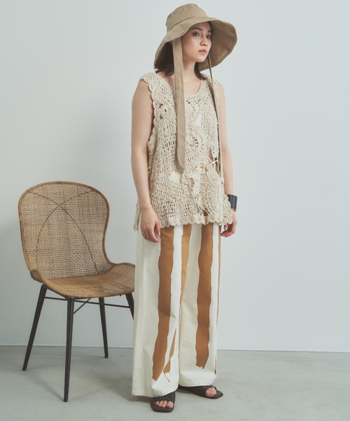 Libra Cue（リブラ キュー）の「リボンハット（ハット・レディース・ネイビー/ベージュ・FREE）」の4枚目の写真