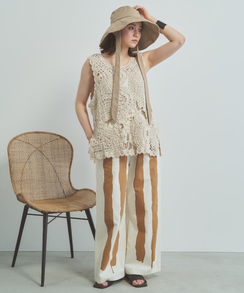 Libra Cue（リブラ キュー）の「リボンハット（ハット・レディース・ネイビー/ベージュ・FREE）」の5枚目の写真