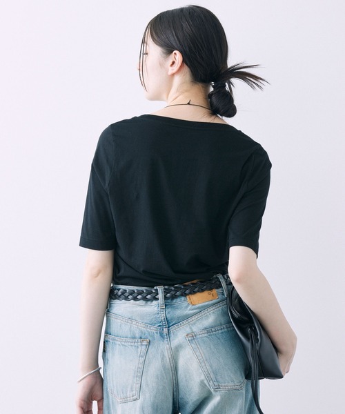 BABYLONE（バビロン）の「UネックTEE（Tシャツ/カットソー・レディース・ブラック/オフホワイト・フリー）」の20枚目の写真