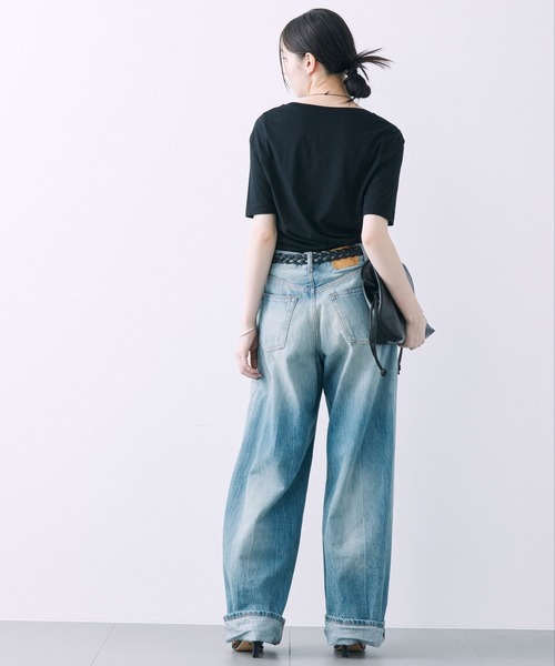 BABYLONE（バビロン）の「UネックTEE（Tシャツ/カットソー・レディース・ブラック/オフホワイト・フリー）」の11枚目の写真