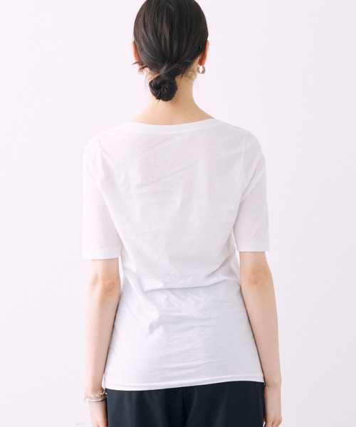 BABYLONE（バビロン）の「UネックTEE（Tシャツ/カットソー・レディース・ブラック/オフホワイト・フリー）」の14枚目の写真