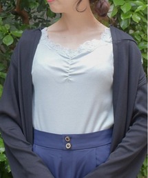 axes femme | 吸水速乾肩レースリブタンク(タンクトップ)