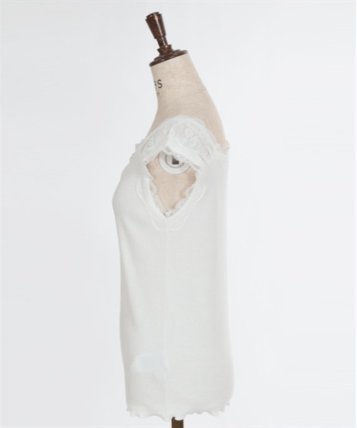 axes femme（アクシーズファム）の「吸水速乾肩レースリブタンク（タンクトップ・レディース・キナリ/ミント/ネイビー/ラベンダー・FREE）」の6枚目の写真