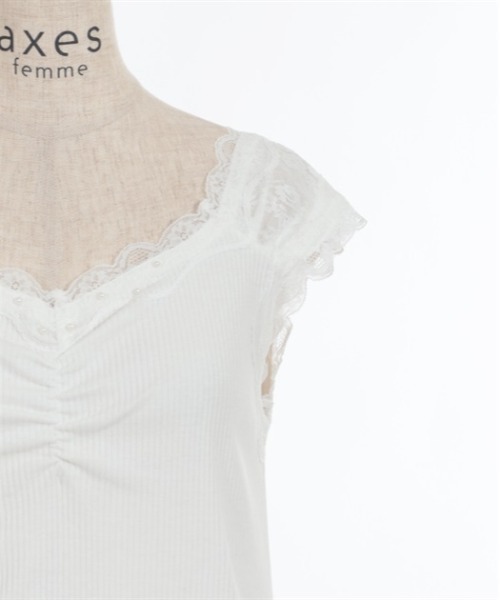 axes femme（アクシーズファム）の「吸水速乾肩レースリブタンク（タンクトップ・レディース・キナリ/ミント/ネイビー/ラベンダー・FREE）」の12枚目の写真