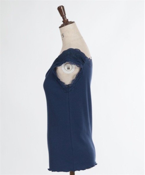 axes femme（アクシーズファム）の「吸水速乾肩レースリブタンク（タンクトップ・レディース・キナリ/ミント/ネイビー/ラベンダー・FREE）」の14枚目の写真