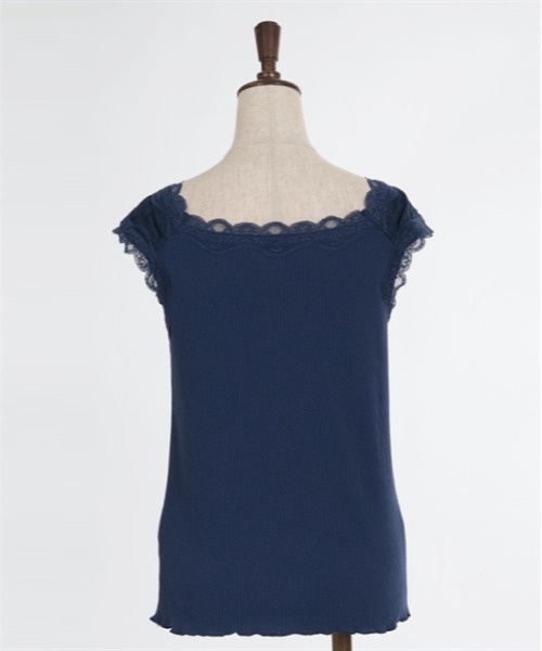 axes femme（アクシーズファム）の「吸水速乾肩レースリブタンク（タンクトップ・レディース・キナリ/ミント/ネイビー/ラベンダー・FREE）」の15枚目の写真