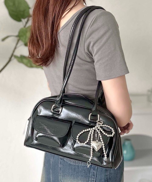 apres jour clair（アプレジュールクレア）の「【apres jour clair×ARIAZ】ポケット付きアンダーアームバッグ（ハンドバッグ・レディース・ブラック/ダークブラウン/ホワイト・FREE）」の14枚目の写真