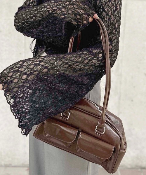 apres jour clair（アプレジュールクレア）の「【apres jour clair×ARIAZ】ポケット付きアンダーアームバッグ（ハンドバッグ・レディース・ブラック/ダークブラウン/ホワイト・FREE）」の9枚目の写真