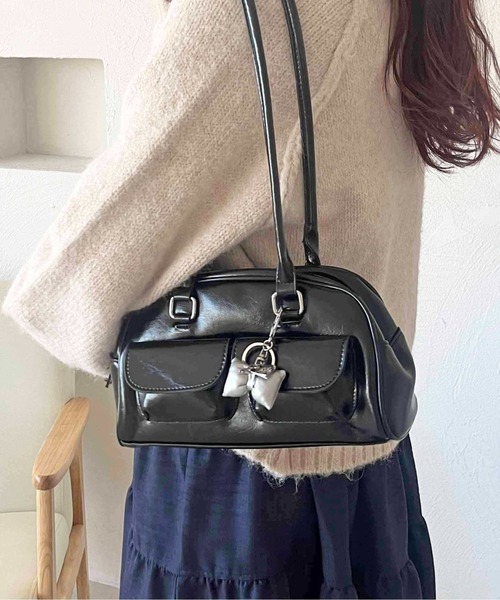 apres jour clair（アプレジュールクレア）の「【apres jour clair×ARIAZ】ポケット付きアンダーアームバッグ（ハンドバッグ・レディース・ブラック/ダークブラウン/ホワイト・FREE）」の12枚目の写真