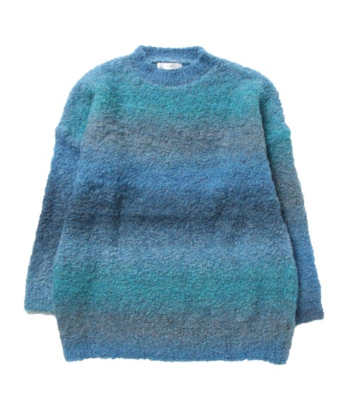 Chick(チック)の「▲VINTAGE GRADATION BORDER KNIT / ビンテージグラデーションニット(ニット/セーター・レディース・ブラック/マルチ/ブルー・FREE)」の7枚目の写真