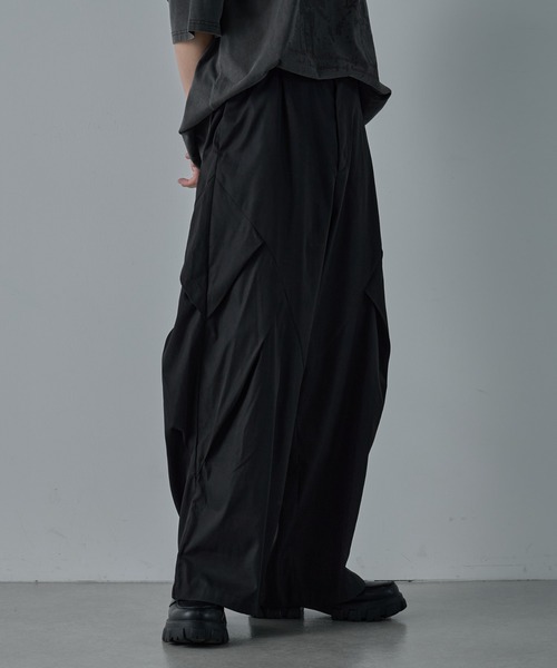 変形ワイドパンツ スラックス BAOVICTO*日本未入荷*プリーツデザイン/変形ワイドパンツ