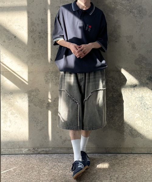 Perushu（ペルーシュ）の「DRAWCODE I LOVE ポロシャツ（ポロシャツ・メンズ・ネイビー/バーガンディー/ライトベージュ・MEDIUM/LARGE）」の7枚目の写真