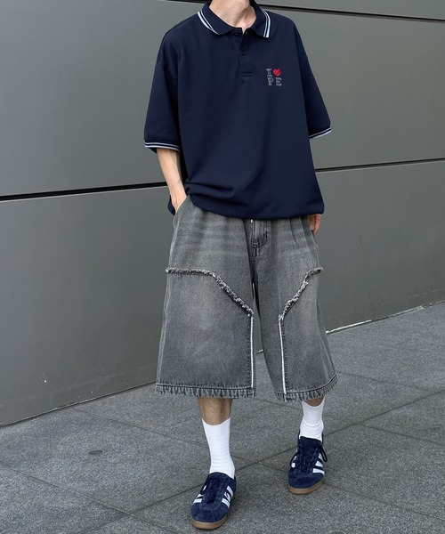 Perushu（ペルーシュ）の「DRAWCODE I LOVE ポロシャツ（ポロシャツ・メンズ・ネイビー/バーガンディー/ライトベージュ・MEDIUM/LARGE）」の12枚目の写真