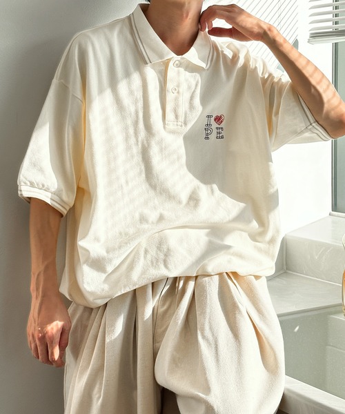 Perushu（ペルーシュ）の「DRAWCODE I LOVE ポロシャツ（ポロシャツ・メンズ・ネイビー/バーガンディー/ライトベージュ・MEDIUM/LARGE）」の19枚目の写真