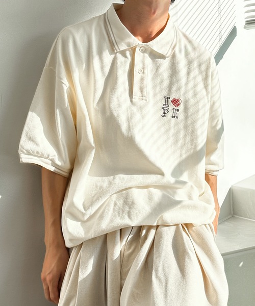 Perushu（ペルーシュ）の「DRAWCODE I LOVE ポロシャツ（ポロシャツ・メンズ・ネイビー/バーガンディー/ライトベージュ・MEDIUM/LARGE）」の17枚目の写真