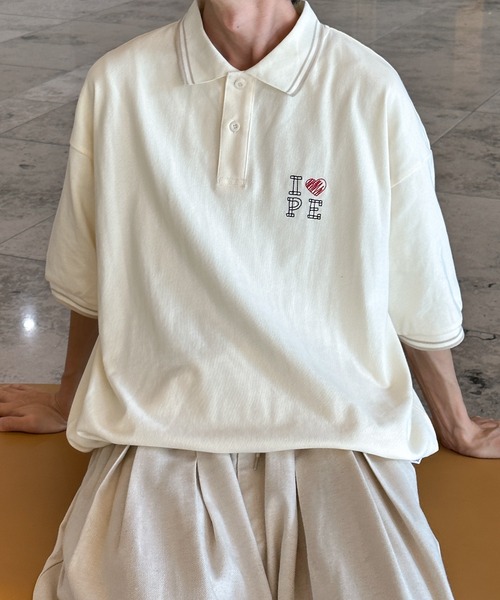 Perushu（ペルーシュ）の「DRAWCODE I LOVE ポロシャツ（ポロシャツ・メンズ・ネイビー/バーガンディー/ライトベージュ・MEDIUM/LARGE）」の20枚目の写真