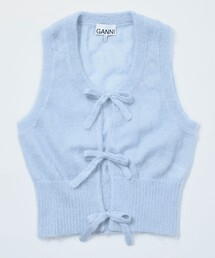 GANNI モヘヤニットベスト GANNI ガニー ニットベスト Soft Wool Stripe Vest K2236 K2258