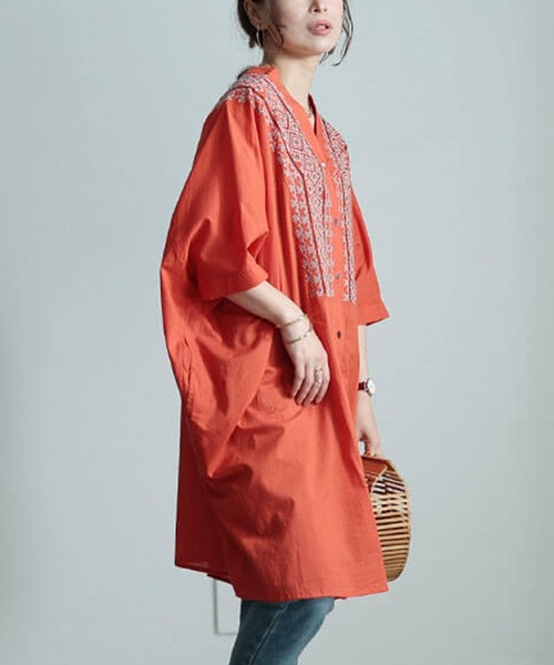 injiri インジリ⭐︎シルクチュニック　ドット＆ストライプ injiriコットンシルクドレス/40サイズ | ETTA