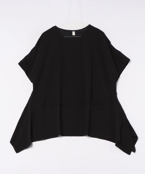 tシャツ 無地 アシンメトリー ラウンドネック 半袖Tシャツ 変形カットソー バイカラー レディース 無地 アシンメトリー ラウンドネック 半袖Tシャツ 変形