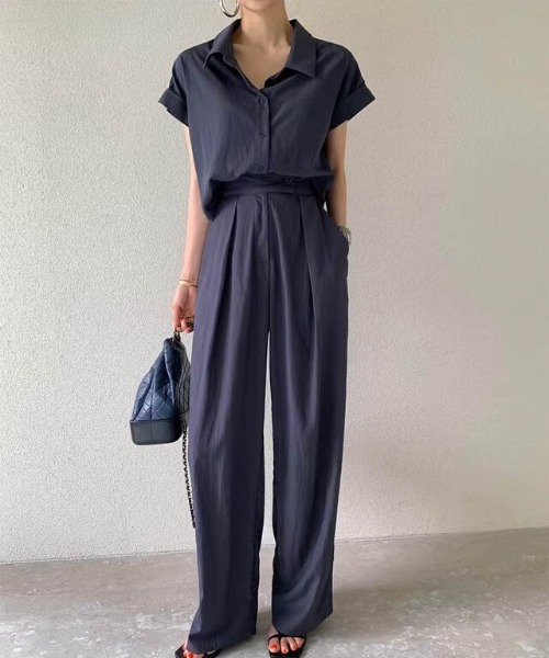 セール】シャツ＆タックパンツ セットアップ（セットアップ）｜AMELY