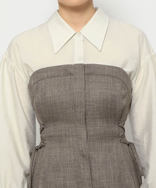 ドッキングレースアップワンピ 148919（ワンピース）｜mysty woman