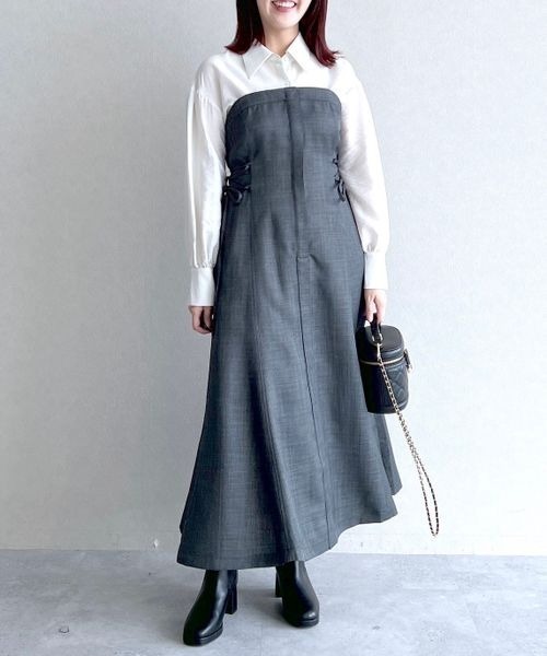 ドッキングレースアップワンピ 148919（ワンピース）｜mysty woman