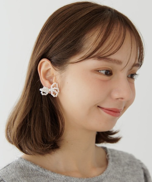 flower（フラワー）の「クラウディリボンイヤリング（イヤリング・レディース・ホワイト・FREE）」の9枚目の写真