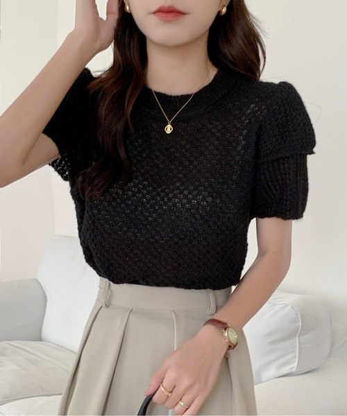 新品タグ付き♡ロージーモンスター　パフスリーブフリルニット♡ Tops - RosyMonster