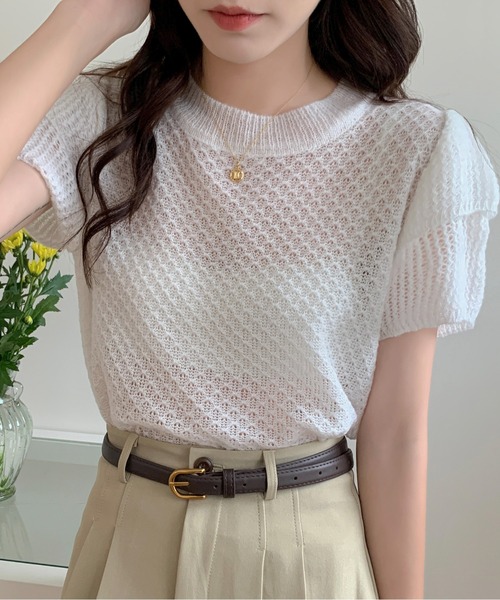 CPG フリル付きサマーニット ホワイトサイズ1 CPG フリル付きサマー