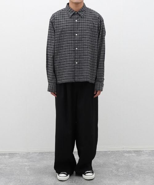 JOURNAL STANDARD（ジャーナルスタンダード）の「オックスフォード チェック ボックスシャツ（シャツ/ブラウス・メンズ・ネイビー/ブラック系その他/チョコ・MEDIUM/LARGE）」の4枚目の写真