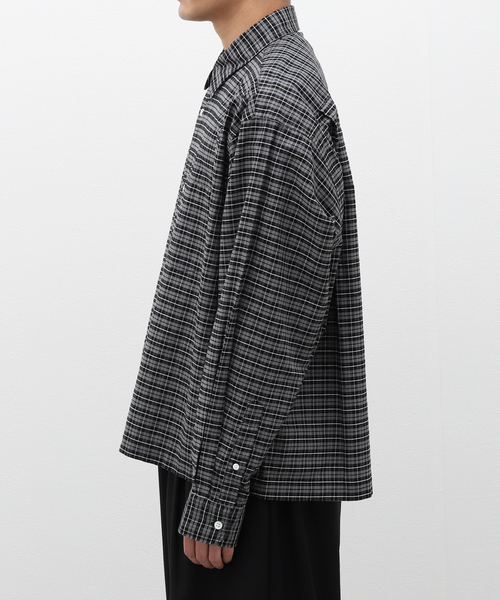 JOURNAL STANDARD（ジャーナルスタンダード）の「オックスフォード チェック ボックスシャツ（シャツ/ブラウス・メンズ・ネイビー/ブラック系その他/チョコ・MEDIUM/LARGE）」の6枚目の写真