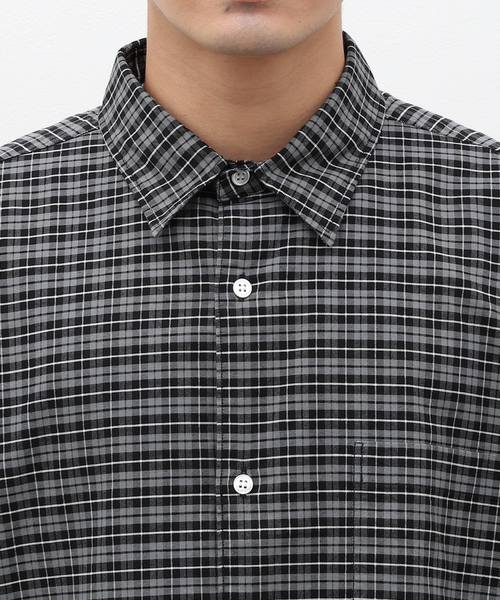 JOURNAL STANDARD（ジャーナルスタンダード）の「オックスフォード チェック ボックスシャツ（シャツ/ブラウス・メンズ・ネイビー/ブラック系その他/チョコ・MEDIUM/LARGE）」の8枚目の写真